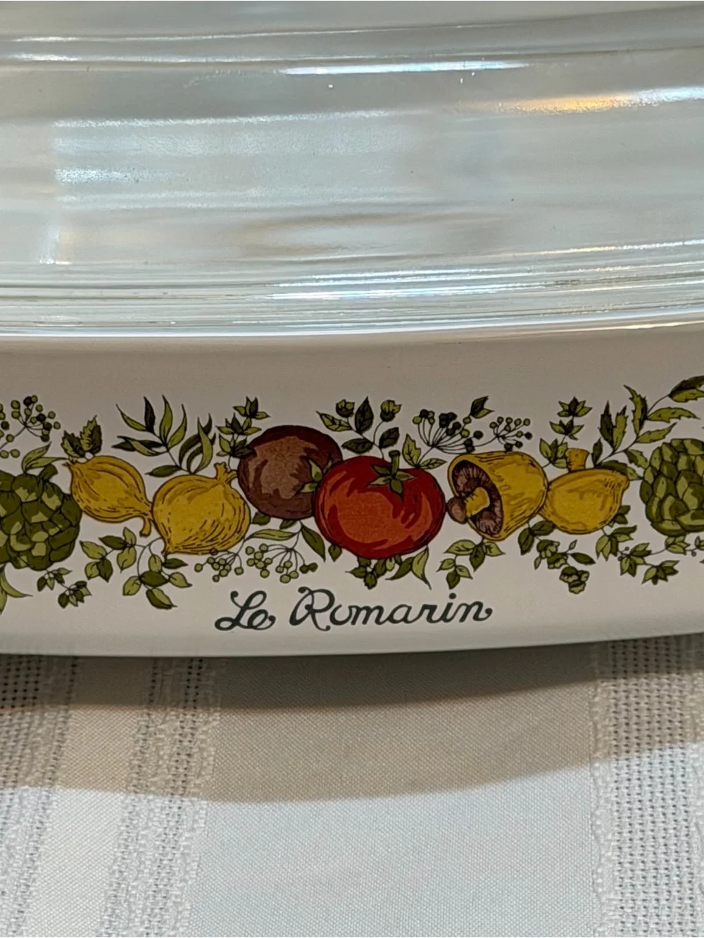 Large Casserole Dish Corning Ware Spice of Life Le Romarin 10x10x2 w/ Lid